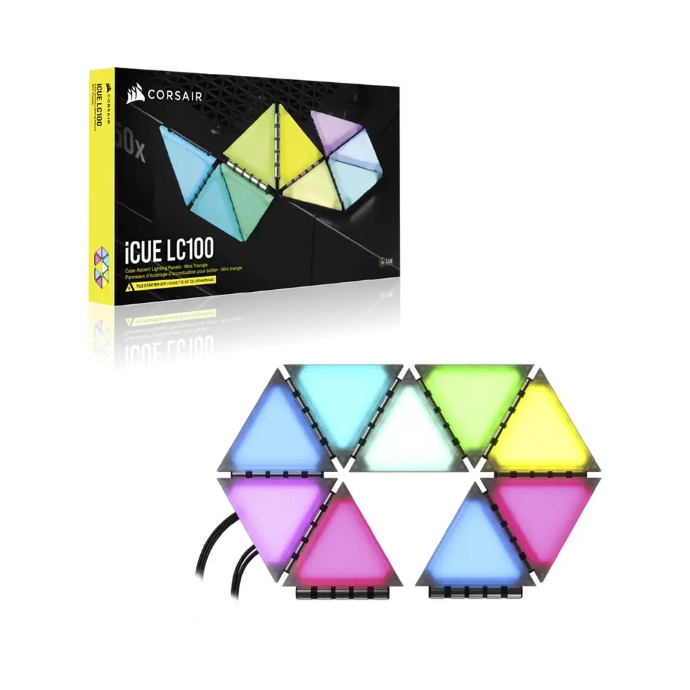 Bộ đèn chiếu sáng Corsair iCUE LC100 Smart Case Lighting Triangles Starter Kit