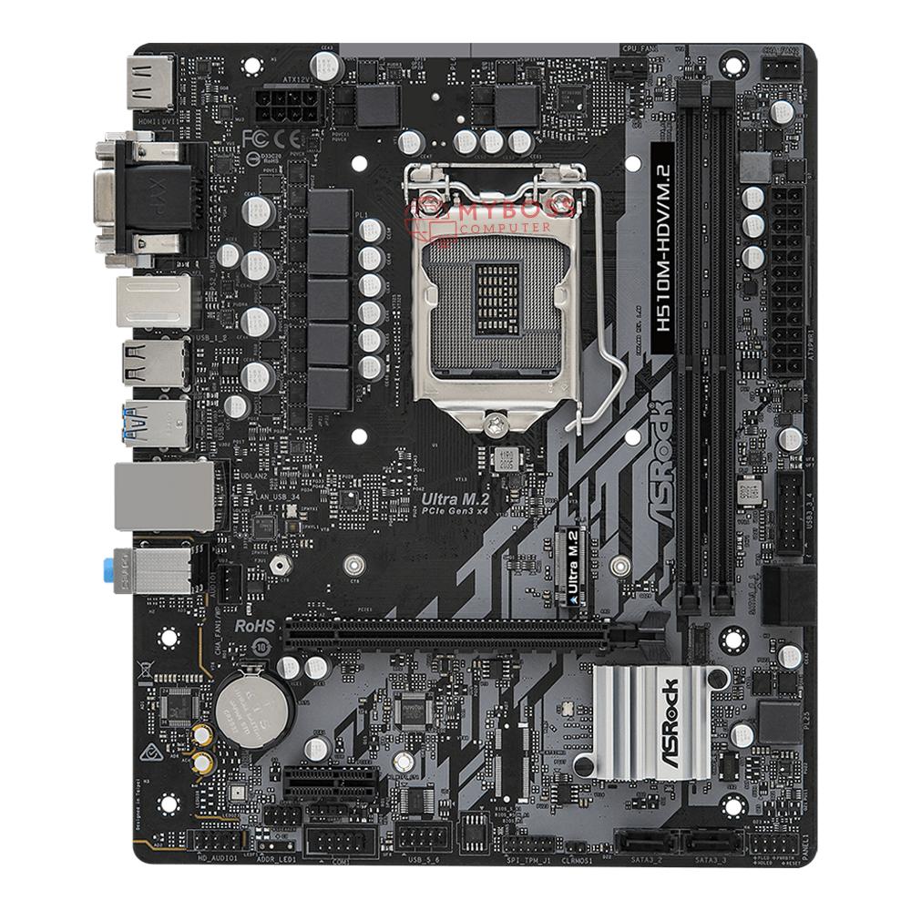 Mainboard ASRock H510M-HDV/ M.2 (Intel H510, Socket 1200, mATX, 2 khe Ram DDR4)