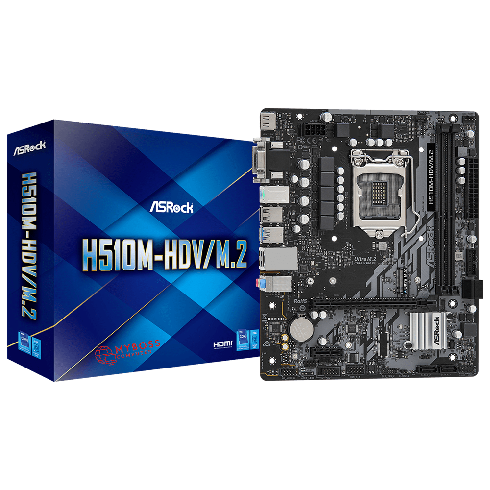 Mainboard ASRock H510M-HDV/ M.2 (Intel H510, Socket 1200, mATX, 2 khe Ram DDR4)