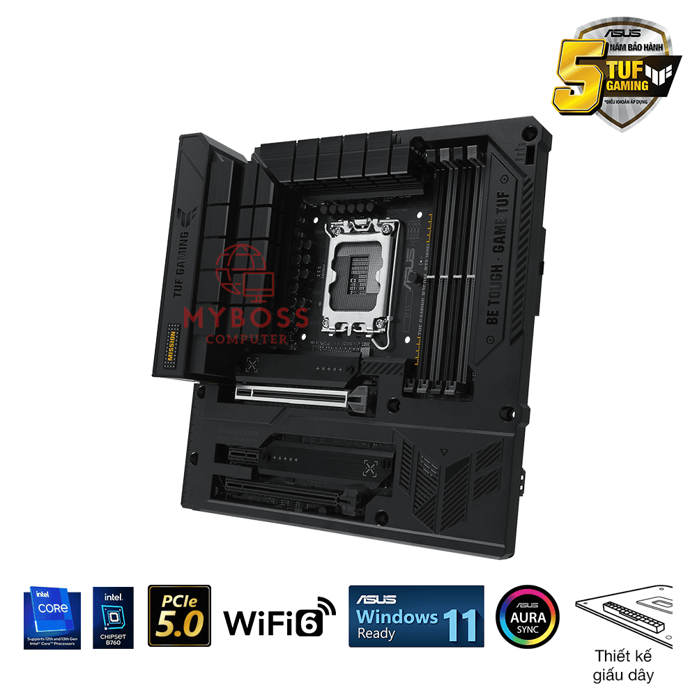 Mainboard ASUS TUF GAMING B760M-BTF WIFI D4 (Intel B760, Socket 1700, m-ATX, 4 khe RAM DDR4)