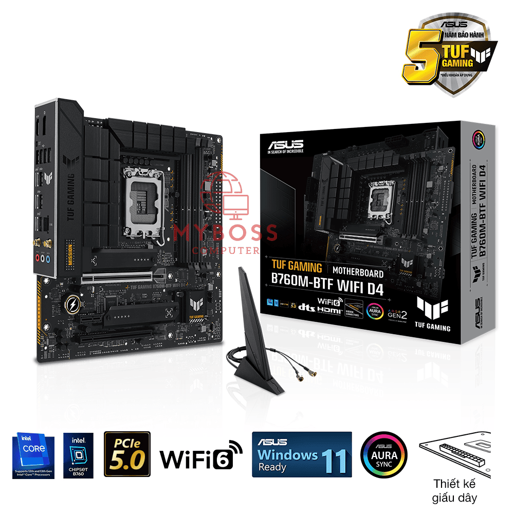 Mainboard ASUS TUF GAMING B760M-BTF WIFI D4 (Intel B760, Socket 1700, m-ATX, 4 khe RAM DDR4)