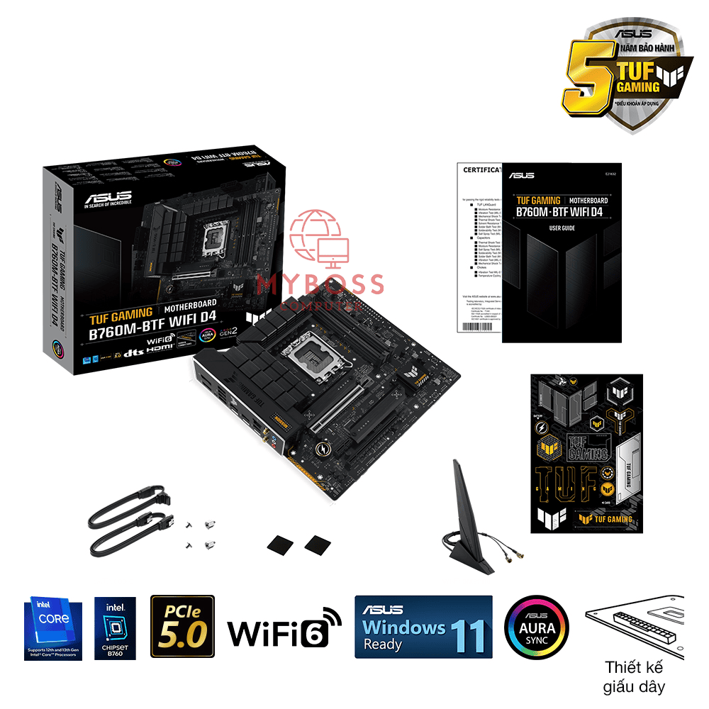 Mainboard ASUS TUF GAMING B760M-BTF WIFI D4 (Intel B760, Socket 1700, m-ATX, 4 khe RAM DDR4)