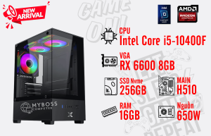 Bộ PC I5-10400F/ Ram 16G/ SSD Nvme 256G/ VGA RX 6600 8GB