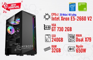 BỘ PC NOX, RENDER DUAL XEON E5-2660 V2/ RAM 32G/ VGA GT 730 2G (20 Nhân - 40 Luồng)