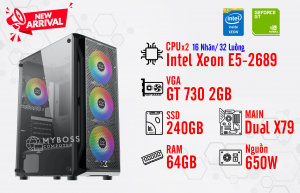 BỘ PC NOX, RENDER DUAL XEON E5-2689/ RAM 64G/ VGA GT 730 2G (16 Nhân - 32 Luồng)