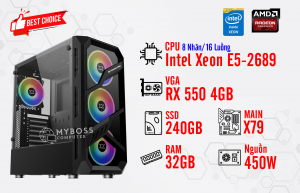 BỘ PC NOX, RENDER XEON E5-2689/ RAM 32G/ VGA RX 550 4G (8 Nhân - 16 Luồng)