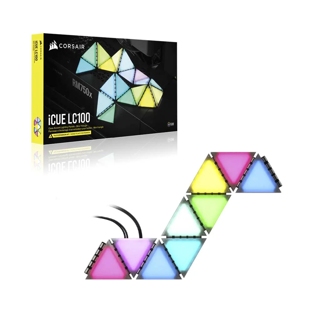 Bộ đèn chiếu sáng Corsair iCUE LC100 Smart Case Lighting Triangles Expansion