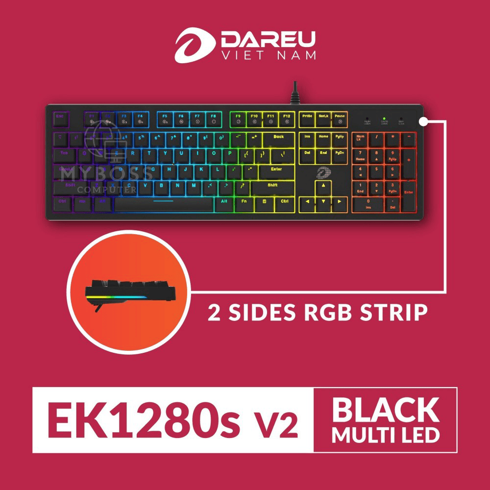 Bàn Phím Cơ DareU EK1280s V2 LED Rainbow - Blue Switch