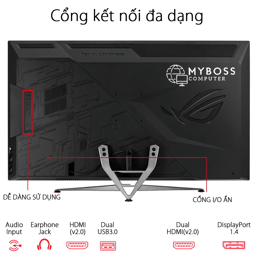 Màn hình ASUS ROG Strix XG438Q 43in/ 4K/ VA/ 120Hz/ FreeSync2/ HDR 600/ Aura Sync
