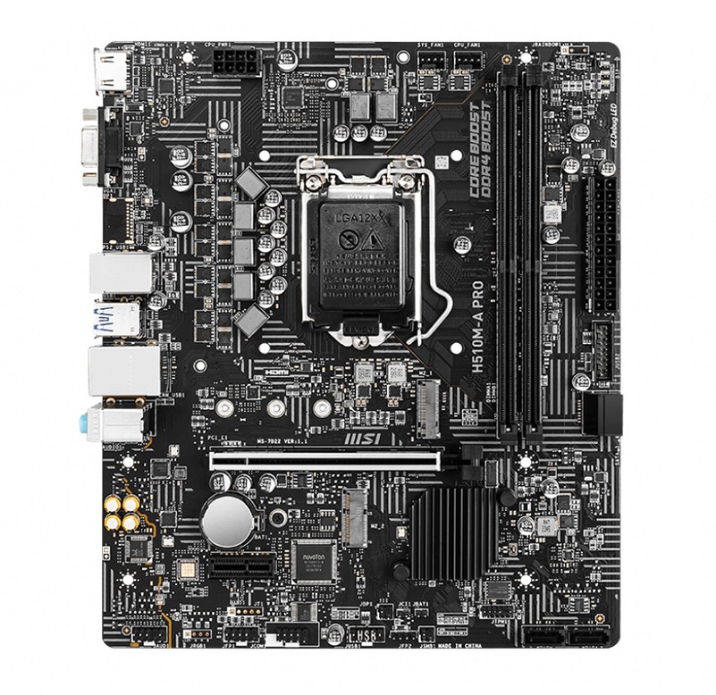 Mainboard MSI H510M-A PRO (Intel H510, Socket 1200, mATX, 2 khe Ram DDR4)