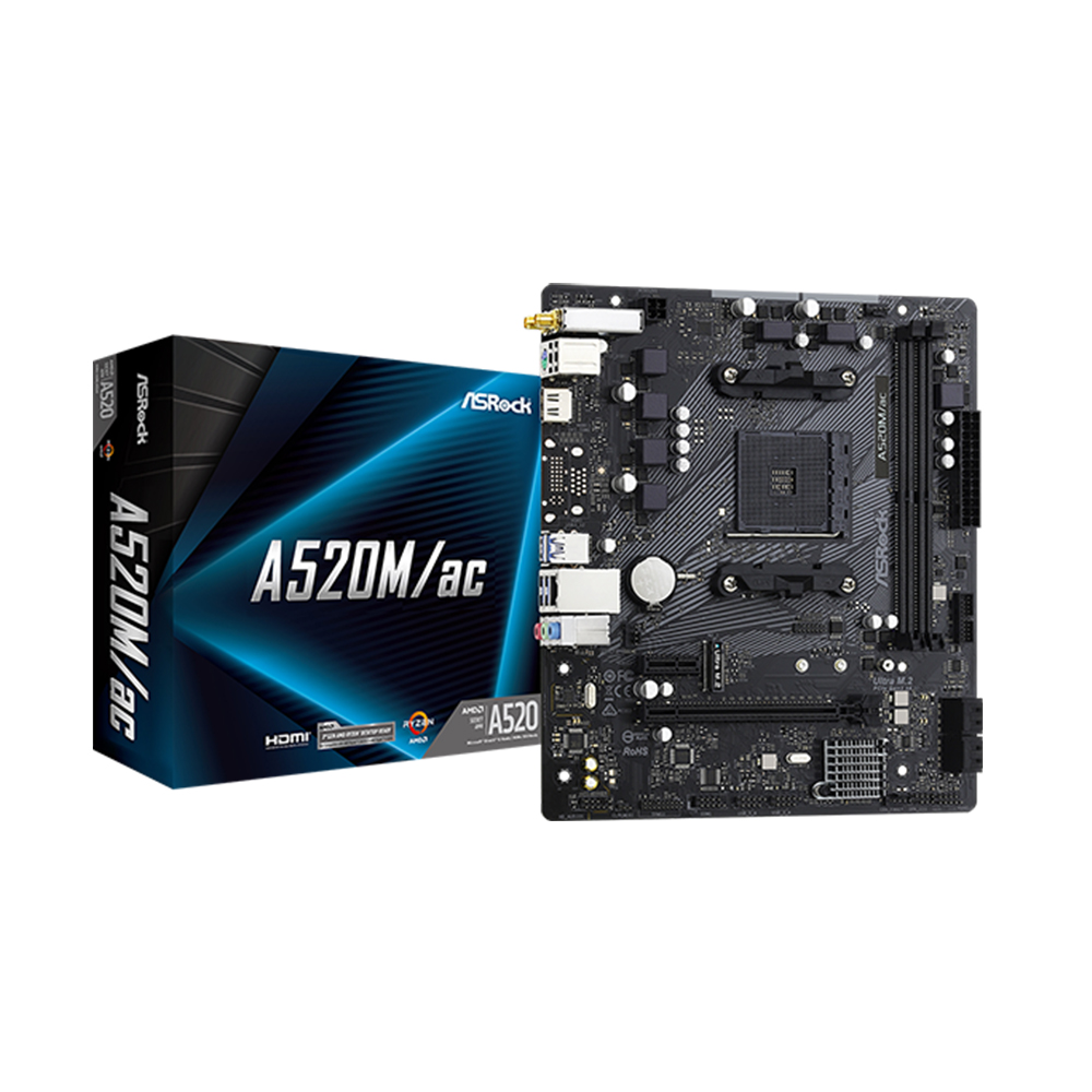 Mainboard Asrock A520M/AC (Wifi+Bluetooth)