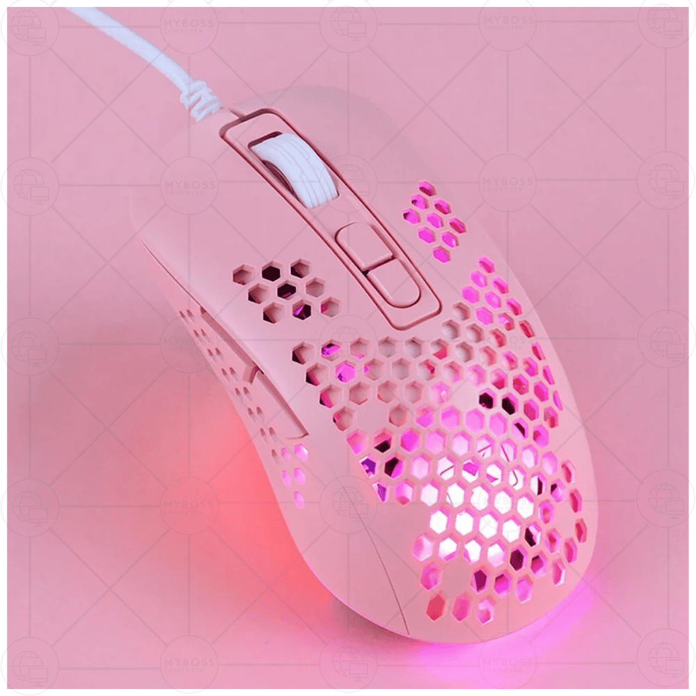 Chuột Gaming XM-M383 Pink/ LED Viền RGB/ Cảm Biến 2400DPI/ Thiết Kế Đối Xứng