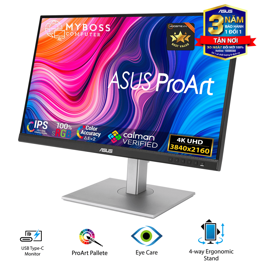 Màn Hình ASUS ProArt PA279CV 27in/ IPS/ 4K UHD/ 100% sRGB Chuyên Đồ Họa