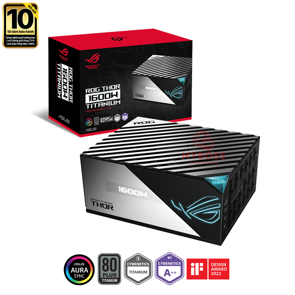 Nguồn ASUS ROG THOR 1600T GAMING 1600W - 80 Plus Titanium (PCI Gen 5.0 - Full Modular)