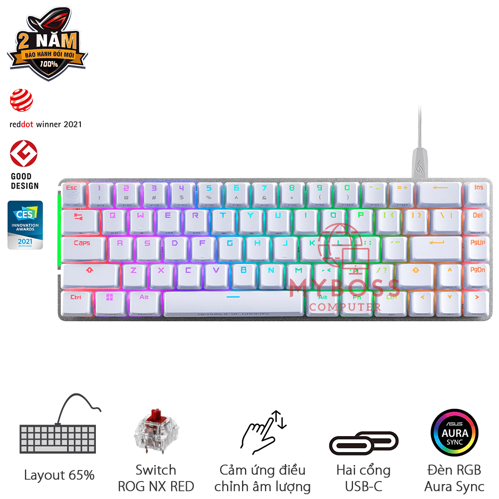Bàn Phím Cơ ASUS ROG Falchion Ace - White/ RED Switch
