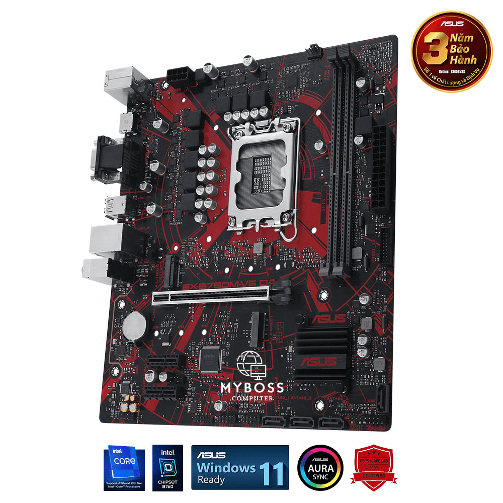 Mainboard ASUS EX-B760M-V5 D4 (Intel B760, Socket 1700, m-ATX, 2 khe RAM DDR4)