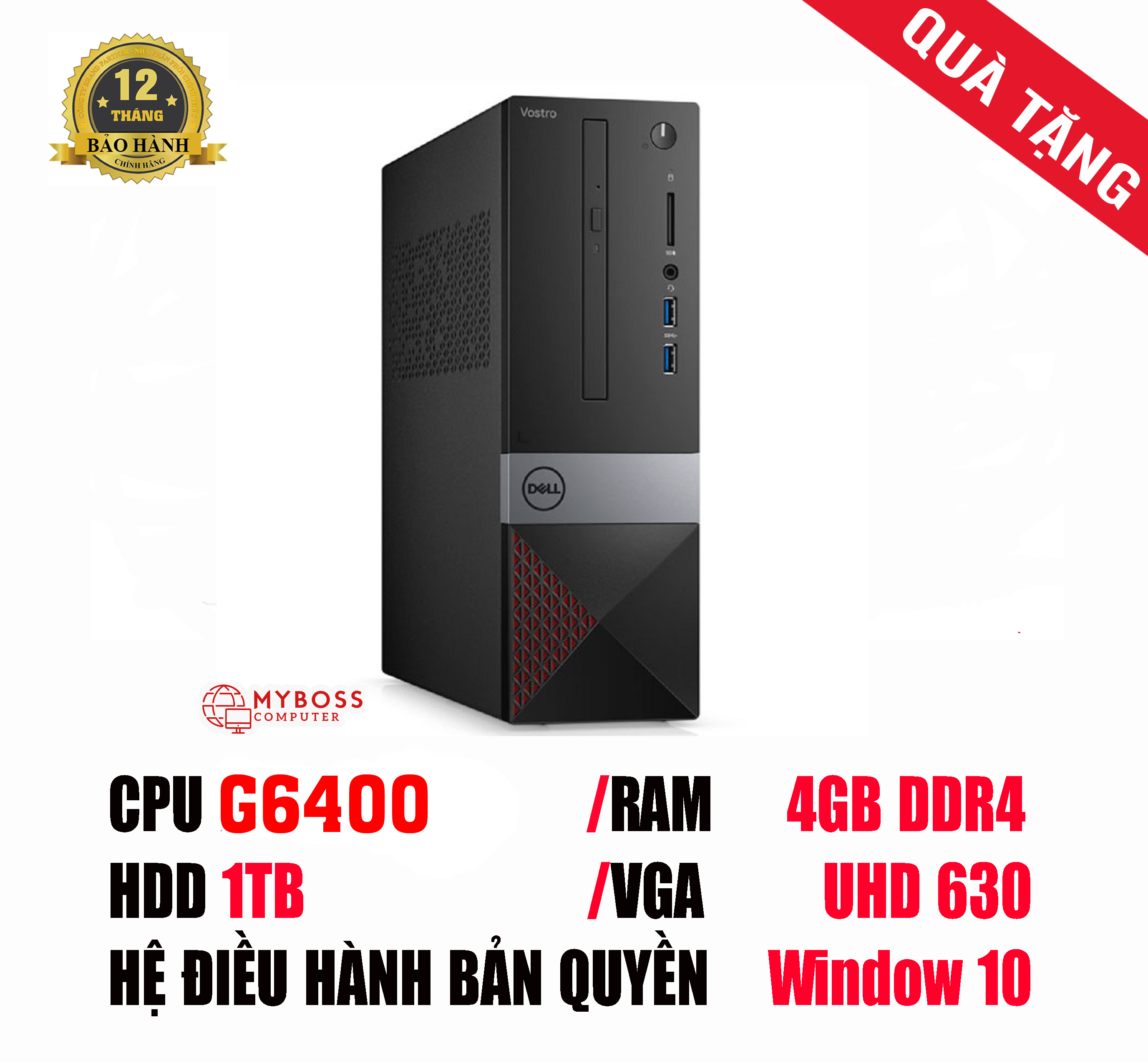 Máy tính đồng bộ Dell Vostro 3681 ST PWTN12 G6400/4GD4/1T7/KB/M/W10SL