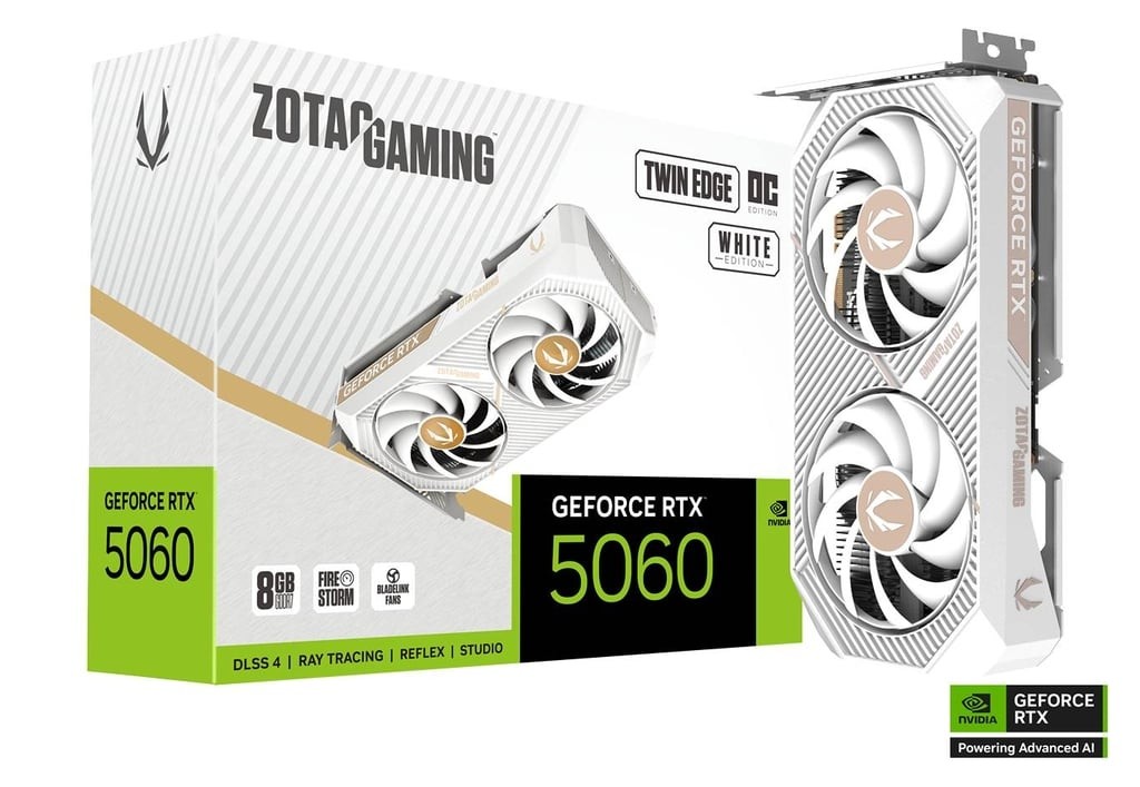 VGA ZOTAC GAMING GeForce RTX 5060 Twin Edge OC 8G White Edition