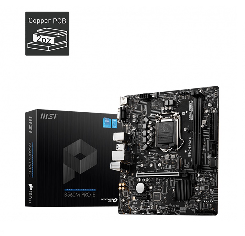 Mainboard MSI B560M PRO-E (Intel B560, Socket 1200, ATX, 2 khe Ram DDR4)