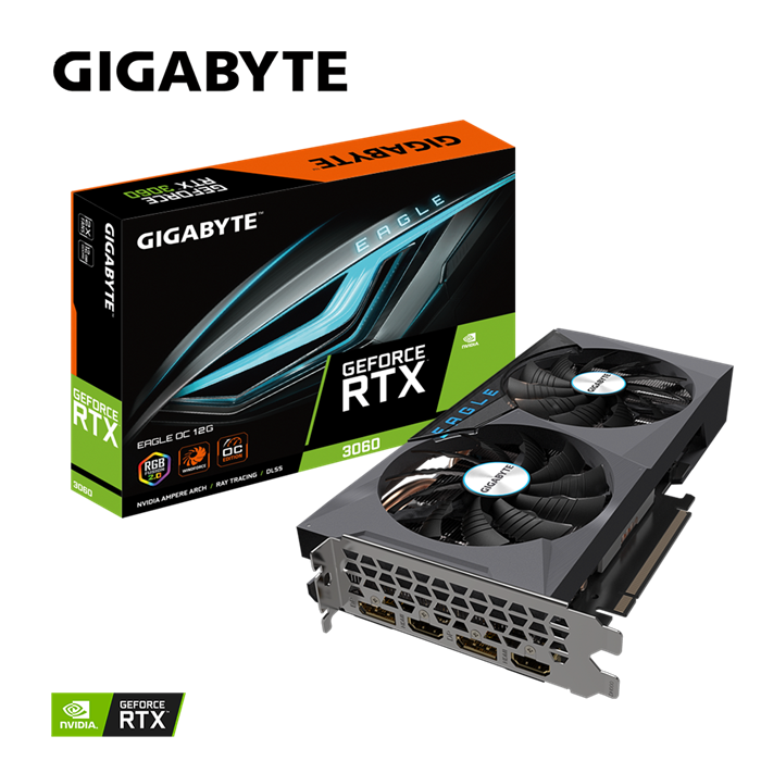 VGA GIGABYTE GeForce RTX 3060 EAGLE OC 12G (rev. 2.0) (GV-N3060EAGLE OC-12GD)