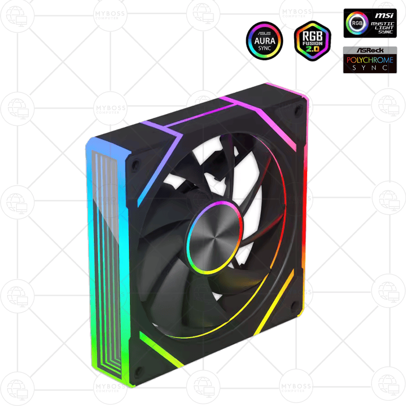 Fan PRISM 8 PRO F3 LED ARGB Vô Cực, Sync Main - Black