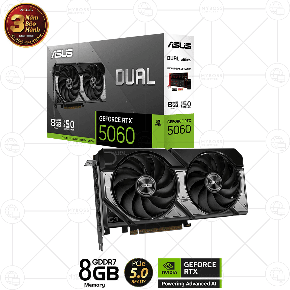 VGA ASUS DUAL RTX 5060 8GB GDDR7 OC