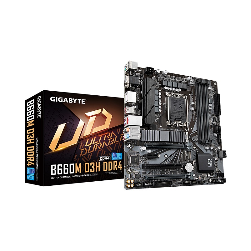 Mainboard Gigabyte B660M D3H DDR4 (Intel B660, Socket 1700, m-ATX, 4 khe RAM DDR4)
