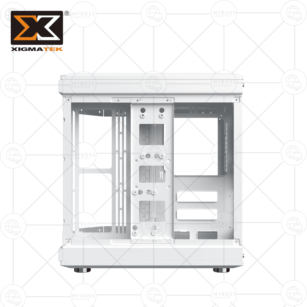 Vỏ Case XIGMATEK ALPHA CUBI ARTIC - White (Tặng 3 Fan ARGB/ Chỉnh Led Qua Phần Mềm)