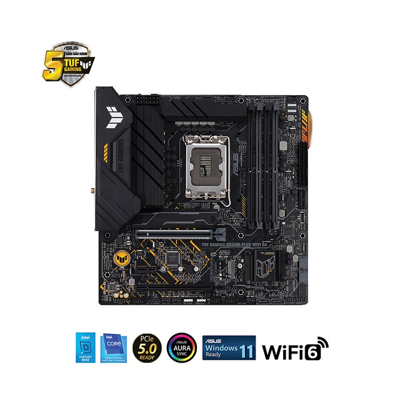 Mainboard Asus TUF GAMING B660M-PLUS WIFI D4 (Intel B660, Socket 1700, M-ATX, 4 khe RAM DDR4)
