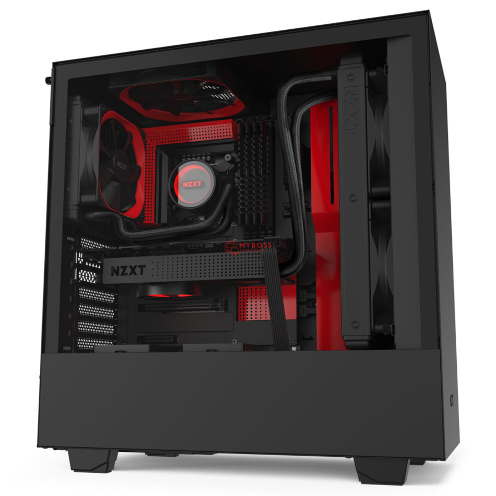 Vỏ Case NZXT H510 Matte Black - Đen Đỏ