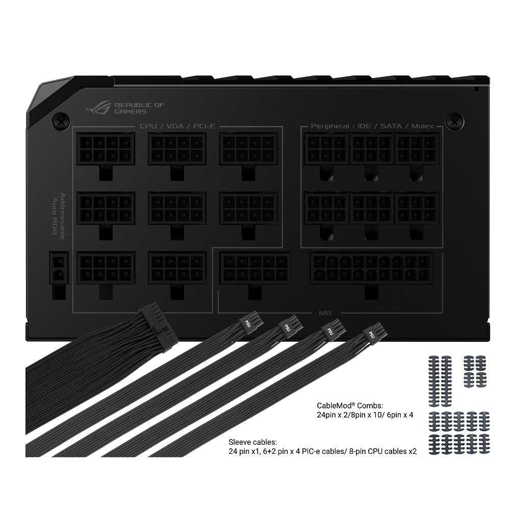 Nguồn Asus ROG Thor 1200W Platinum - RGB 1200W 80 Plus Platinum Full Modular