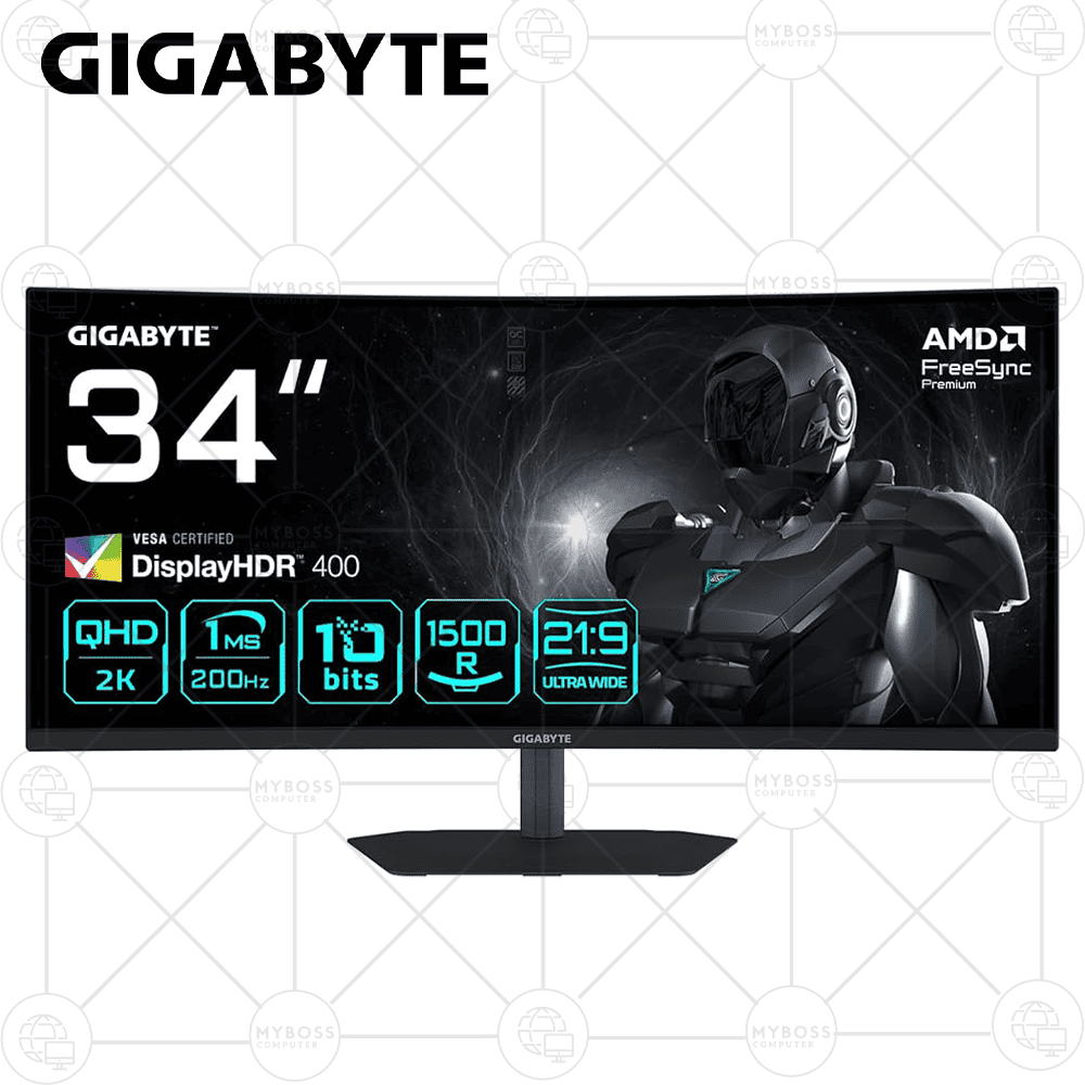 Màn Hình Cong GIGABYTE G34WQC2 34in/ 2K WQHD/ VA/ 200Hz/ 1ms GtG/ Có Loa