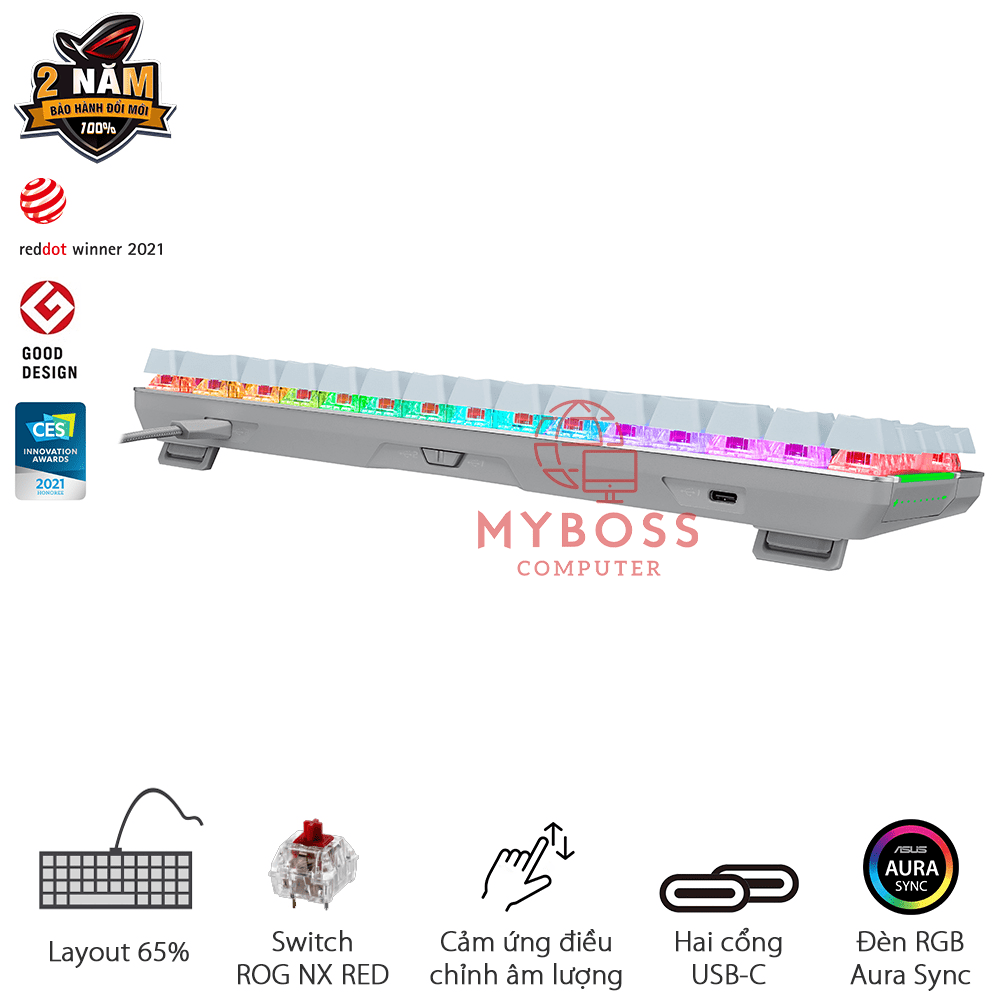 Bàn Phím Cơ ASUS ROG Falchion Ace - White/ RED Switch