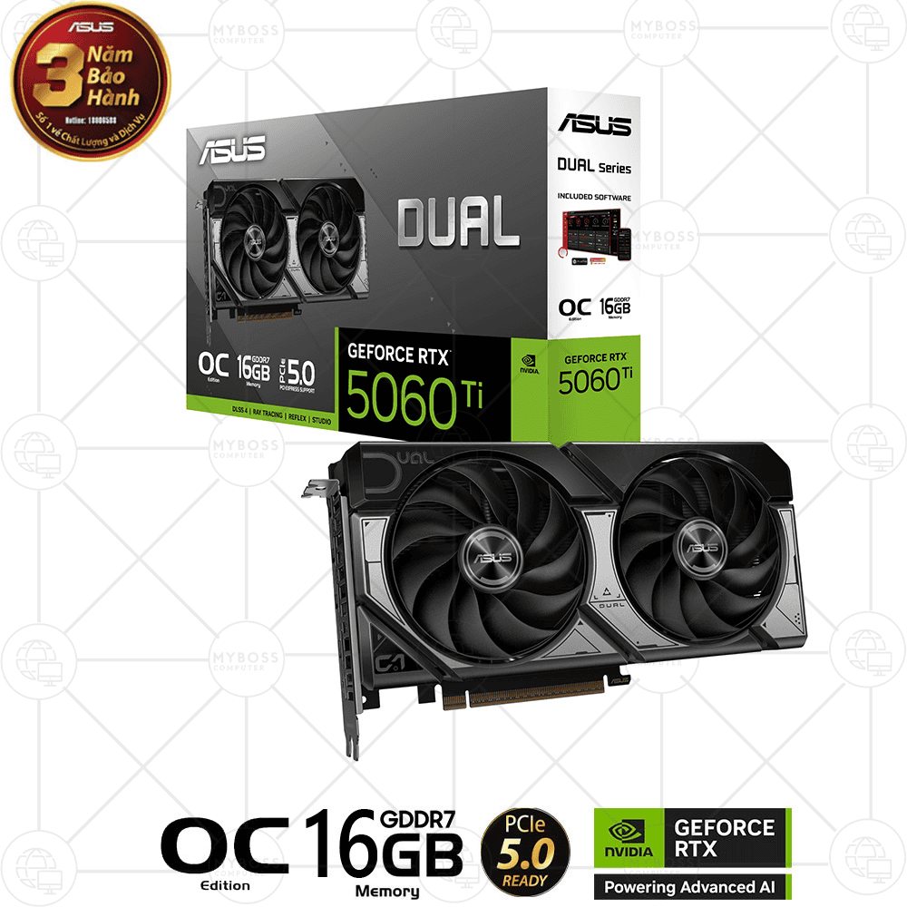 VGA ASUS DUAL RTX 5060 Ti 16GB GDDR7 OC Edition