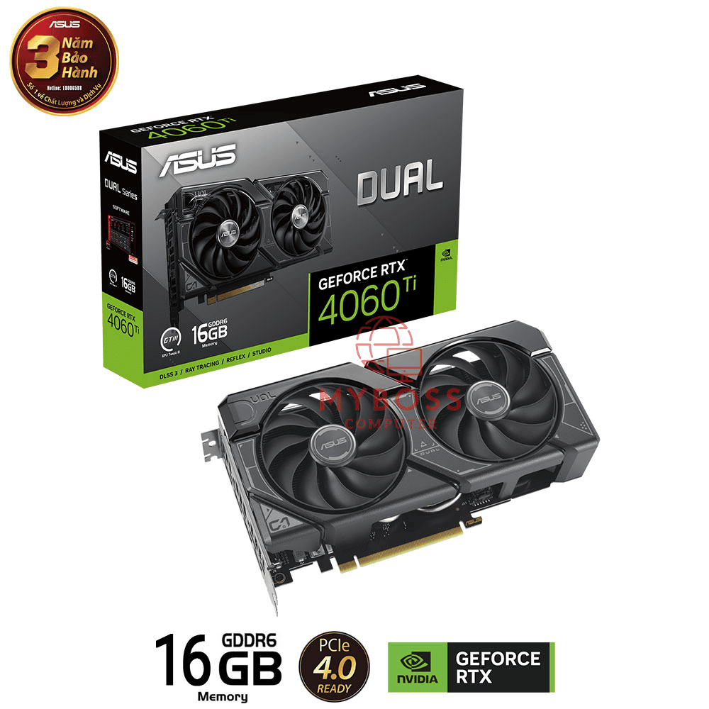 VGA ASUS DUAL GeForce RTX™ 4060 Ti 16GB GDDR6