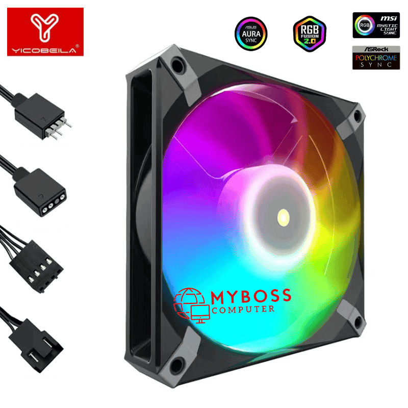 Fan YICOBEILA Led ARGB Sync Main - Black/ D1225VH12TB
