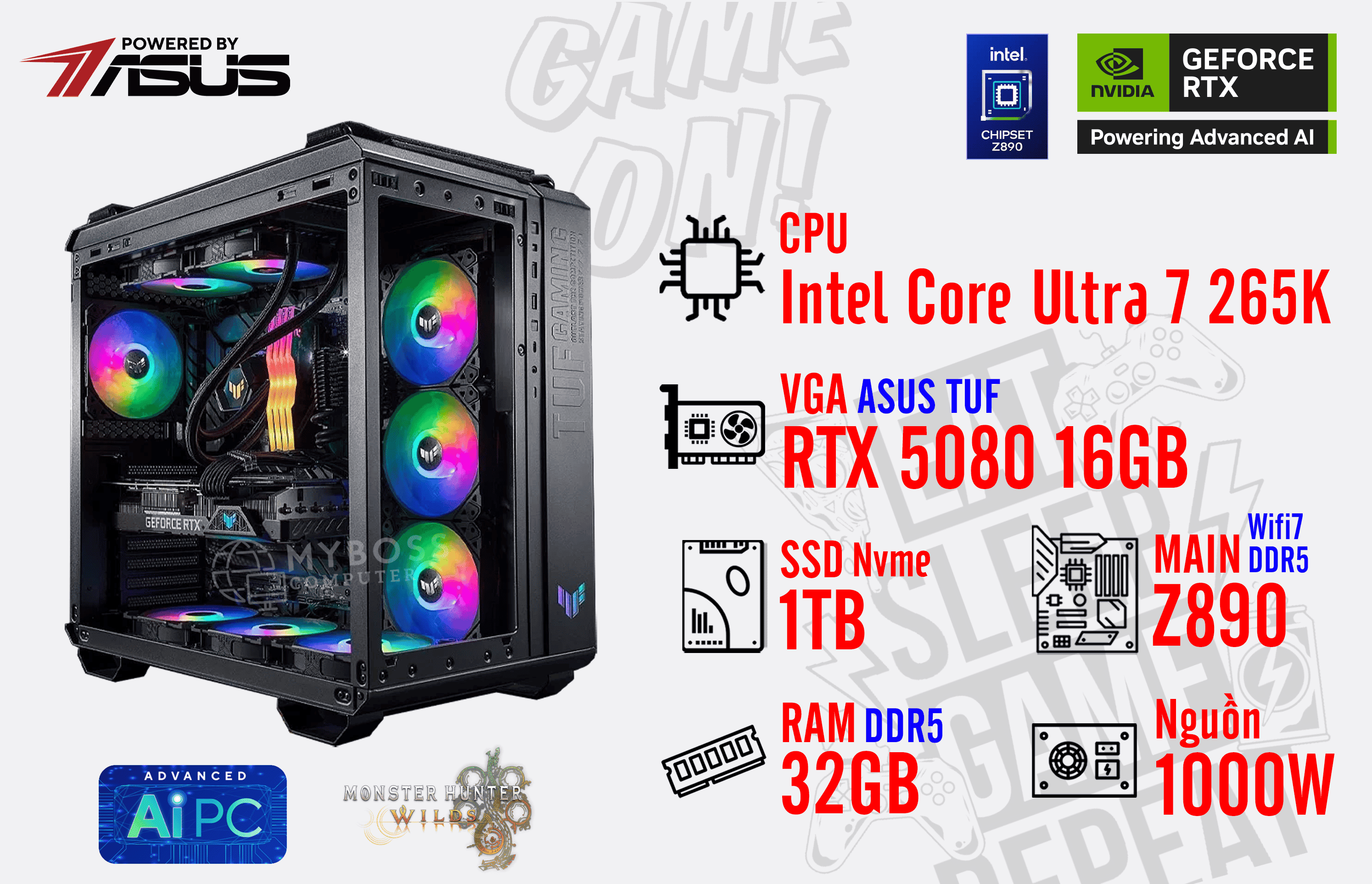 PCAP MONSTER HUNTER WILD: Core Ultra 7 265K - VGA RTX 5080 16GB (Powered by ASUS)