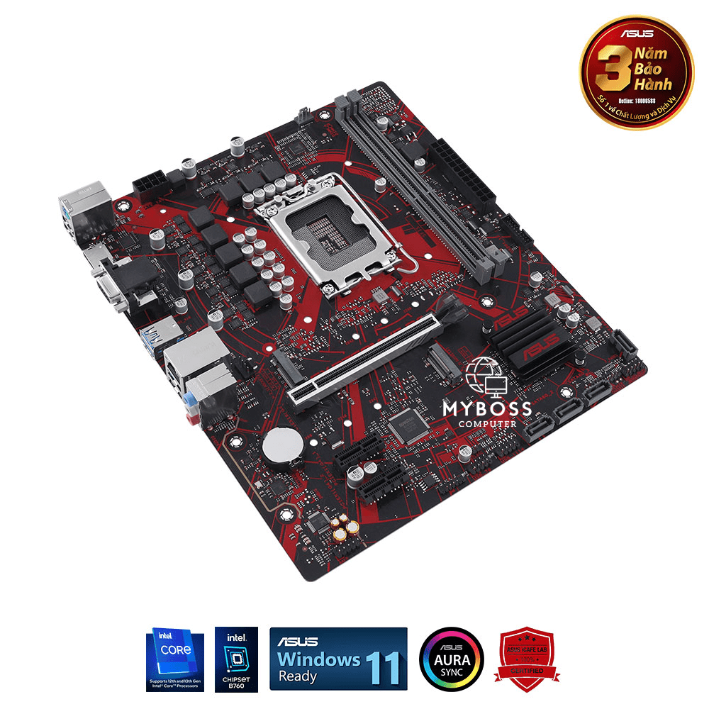 Mainboard ASUS EX-B760M-V5 D4 (Intel B760, Socket 1700, m-ATX, 2 khe RAM DDR4)