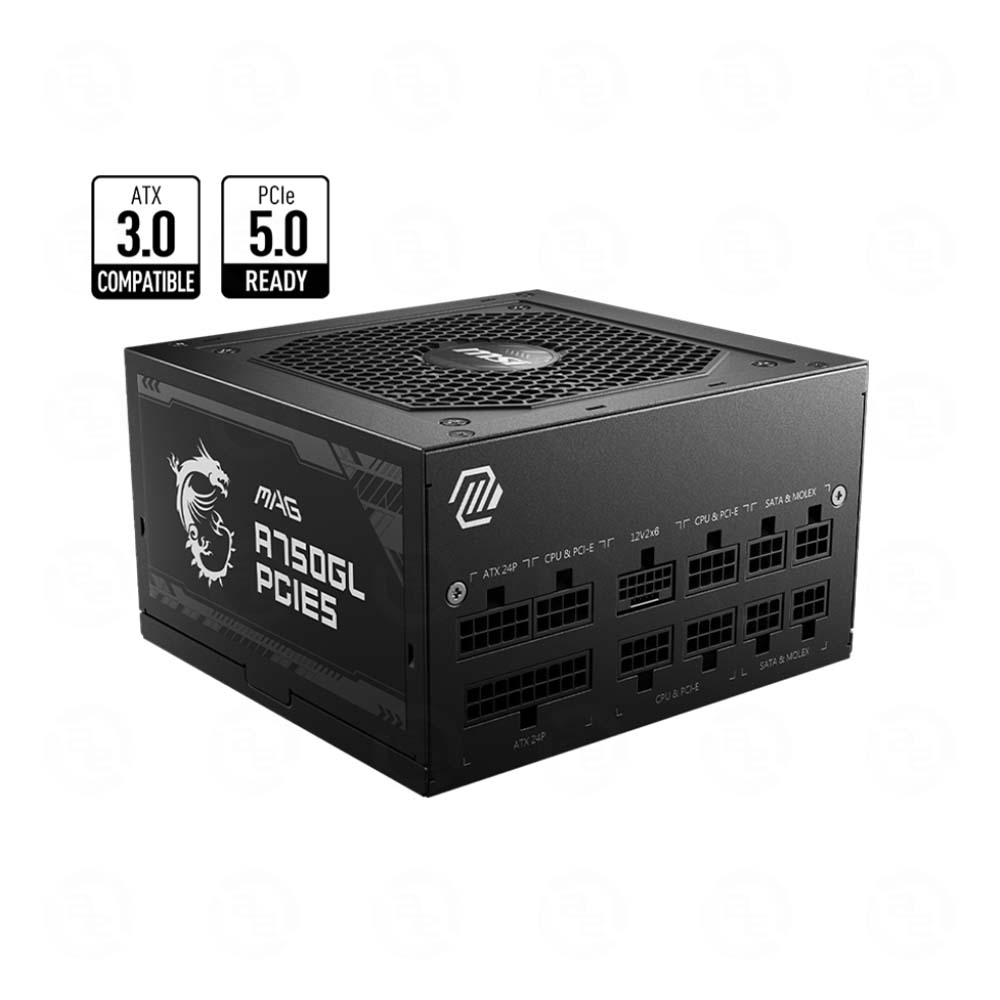 Nguồn MSI MAG A750GL - 750W (80 Plus GOLD, ATX 3.0, PCIe 5.0, Full Modullar)