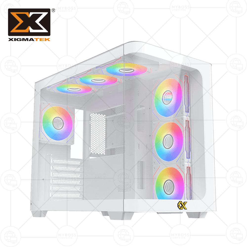 Vỏ Case XIGMATEK ALPHA PANO ARTIC - White (Tặng 3 Fan RGB)