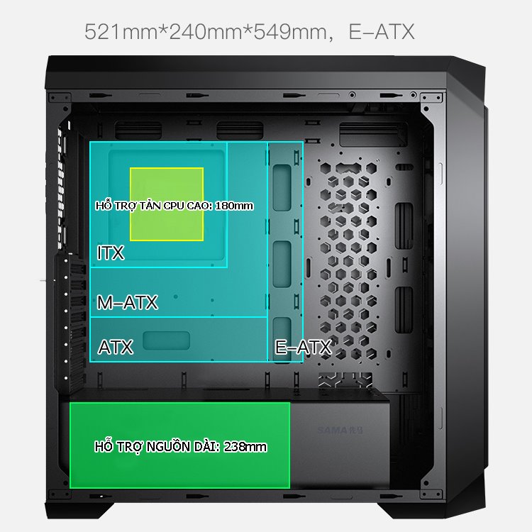 Vỏ Case SAMA VANGUARD-06 (kèm sẵn dựng VGA)