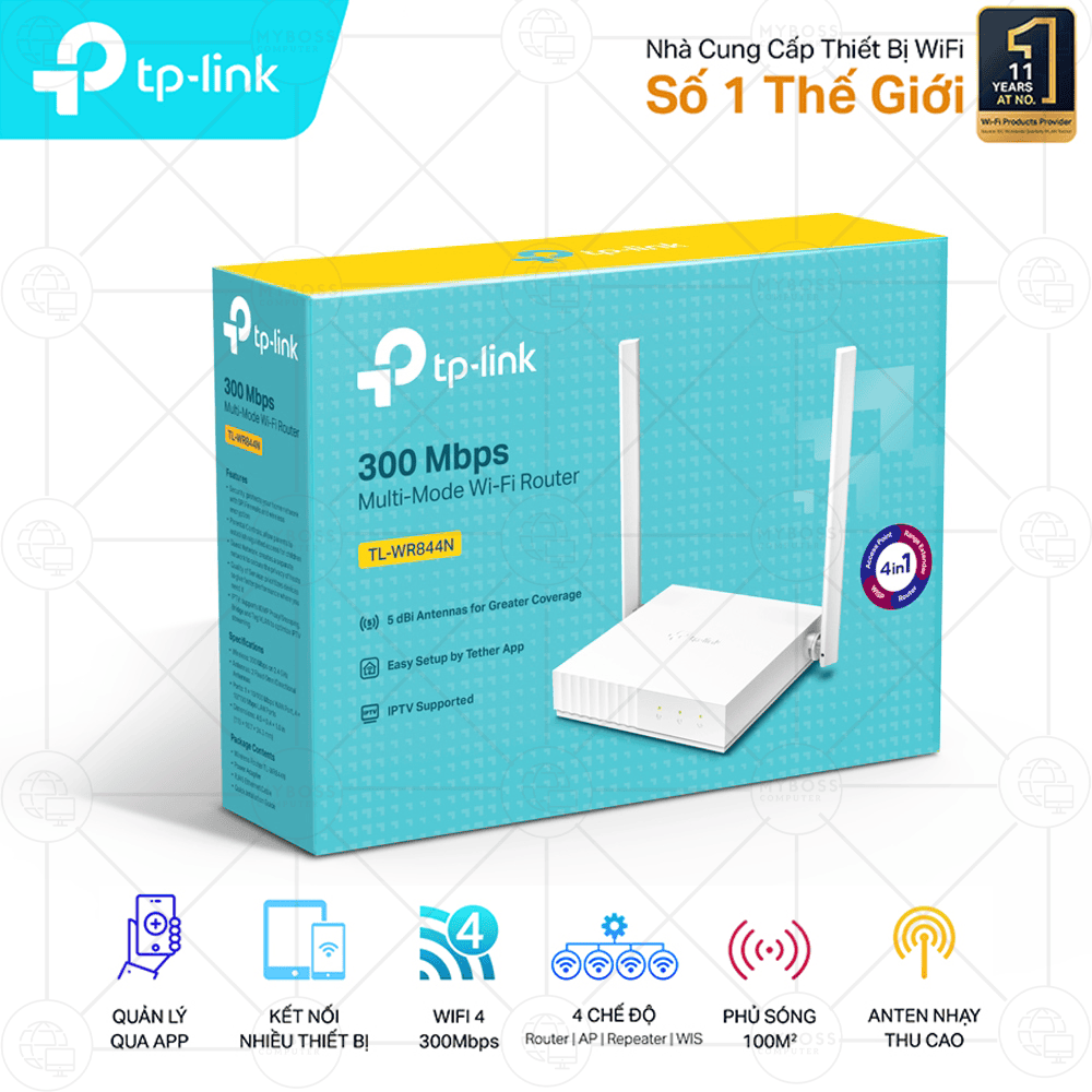 Bộ Phát Wifi TP-Link TL-WR844N Tốc Độ 300 Mbps