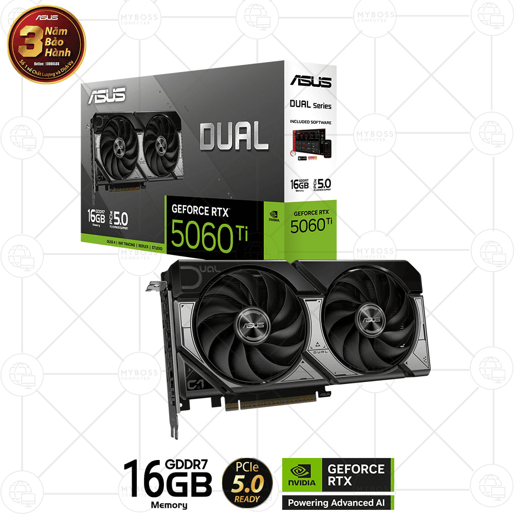 VGA ASUS DUAL RTX 5060 Ti 16GB GDDR7