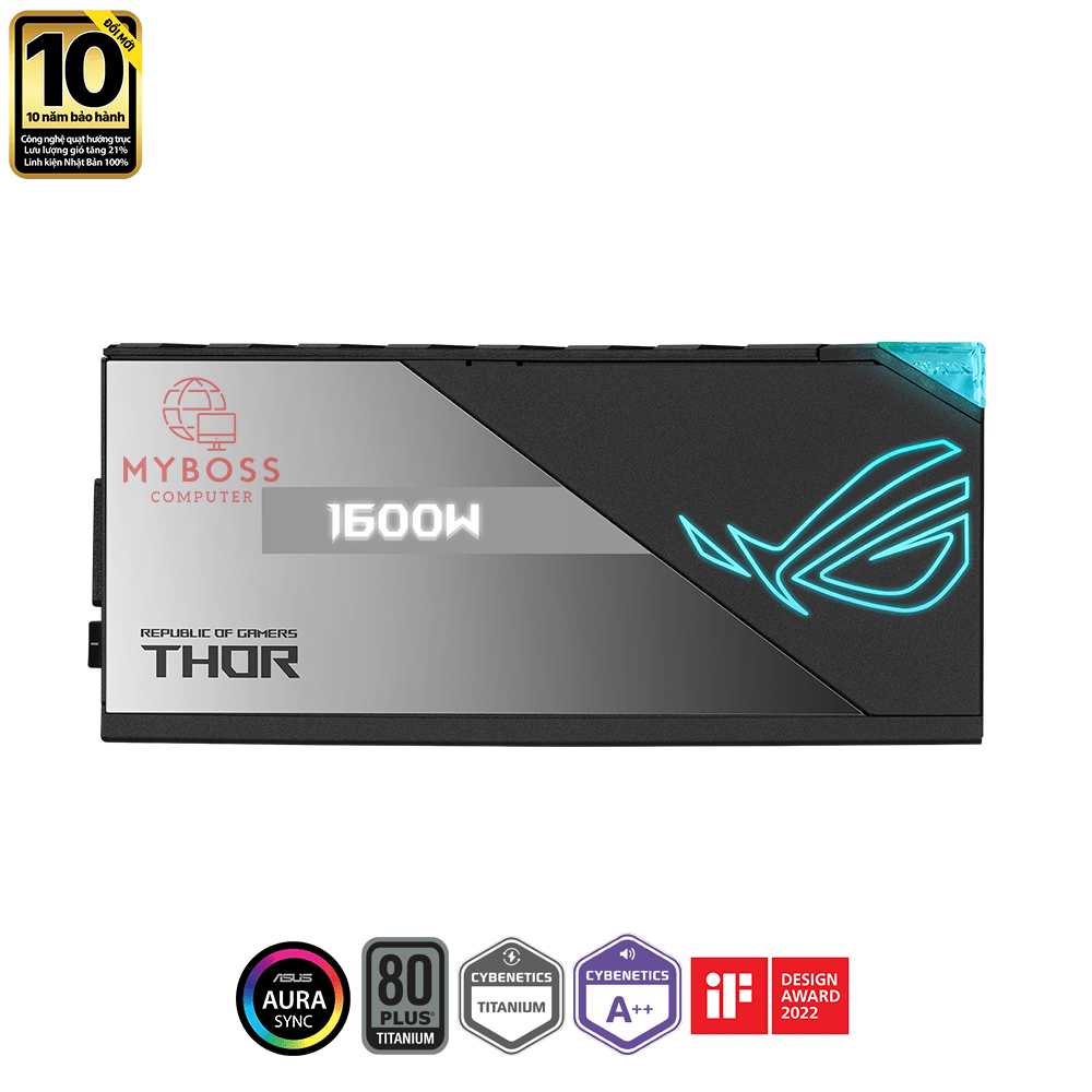 Nguồn ASUS ROG THOR 1600T GAMING 1600W - 80 Plus Titanium (PCI Gen 5.0 - Full Modular)