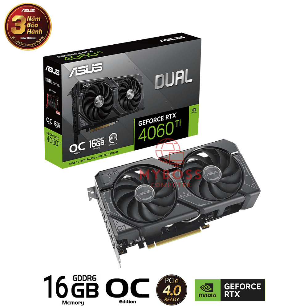 VGA ASUS DUAL RTX 4060 Ti OC Edition 16GB GDDR6