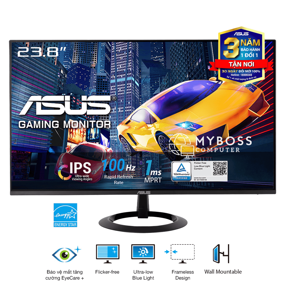 Màn Hình Siêu Mỏng ASUS VZ24EHF 23.8in/ Full HD/ IPS/ 1ms/ Eye Care/ Adaptive Sync