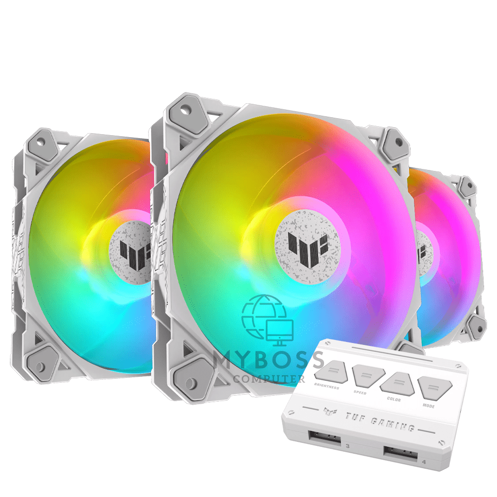 Fan ASUS TUF Gaming TF120 ARGB WHITE - Kit 3 Fan kèm HUB