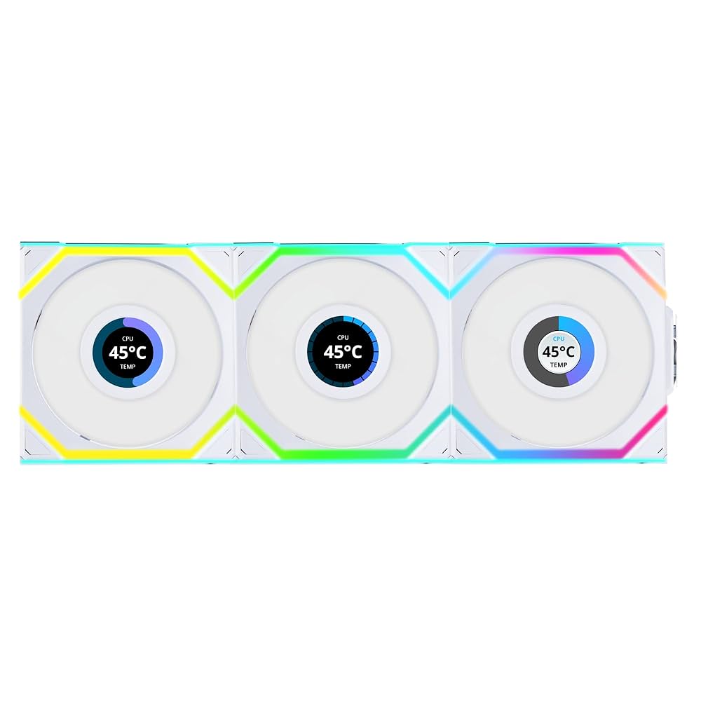 Kit 3 Fan Lian Li Uni Fan SL Wireless LCD 120MM - White