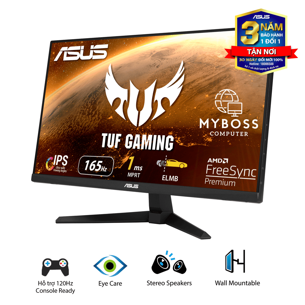 Màn Hình ASUS TUF Gaming VG249Q1A 23.8in/ FHD/ IPS/ 165Hz/ 1ms/ FreeSync/ Có Loa