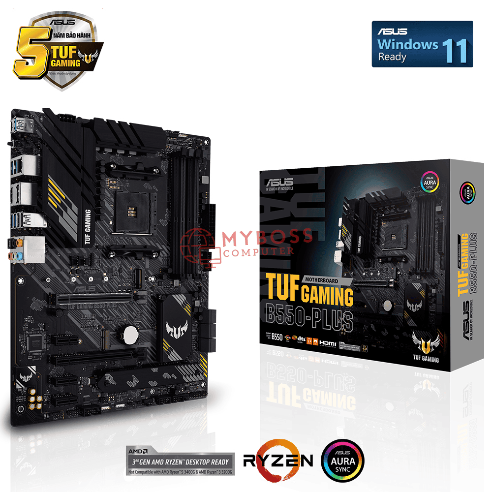 Mainboard ASUS TUF GAMING B550-PLUS (AMD B550, Socket AM4, ATX, 4 khe RAM DRR4)